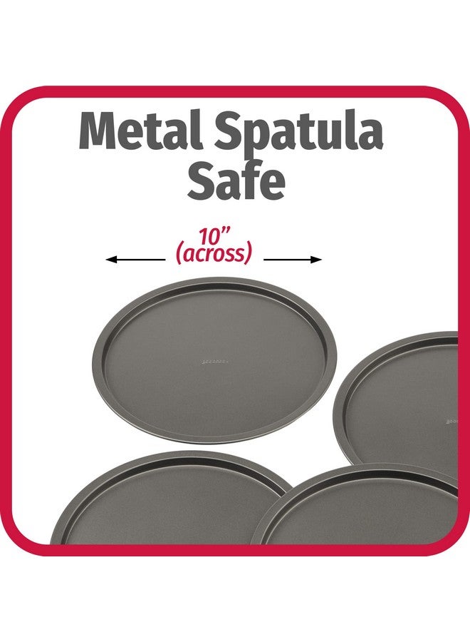 GoodCook Set of 4 Nonstick Steel 10" Personal Pizza Pans Set, Gray - Image 5
