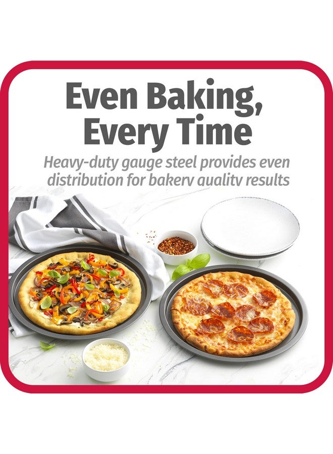 GoodCook Set of 4 Nonstick Steel 10" Personal Pizza Pans Set, Gray - Image 3