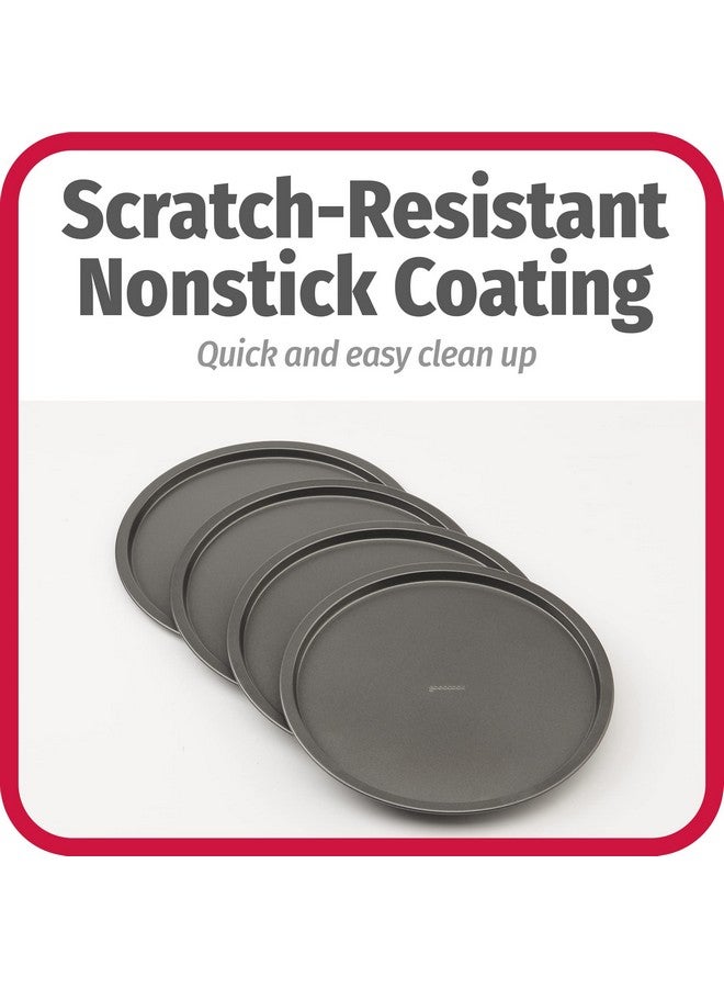 GoodCook Set of 4 Nonstick Steel 10" Personal Pizza Pans Set, Gray - Image 4