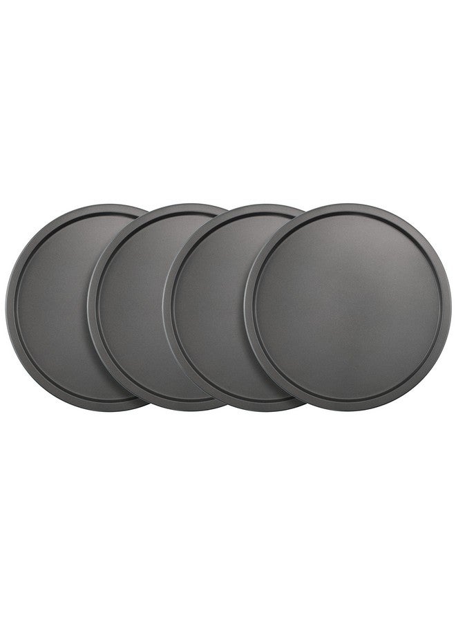 GoodCook Set of 4 Nonstick Steel 10" Personal Pizza Pans Set, Gray - Image 1