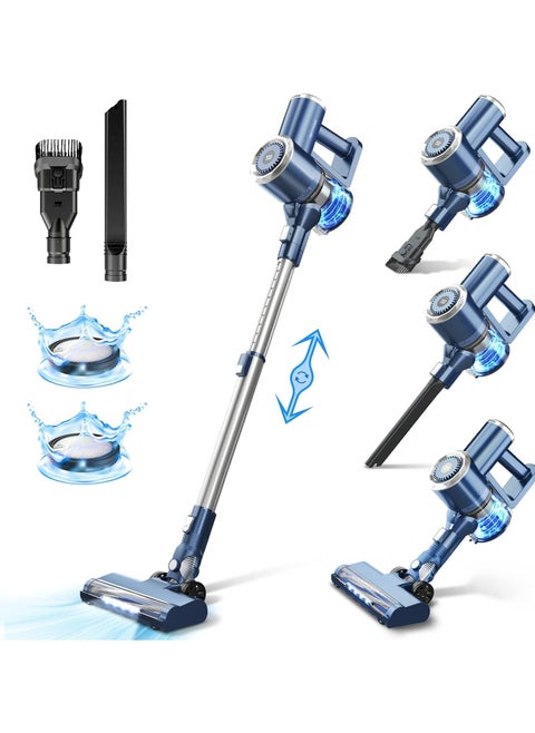 6 in 1 Cordless Stick Vacuum Cleaner,20Kpa Powerful Rechargeable Wireless Vacuum Cleaner for Home with LED Display and Light, Self-Standing and Telescopic Wand, for Carpet and Hard Floor Pet Hair