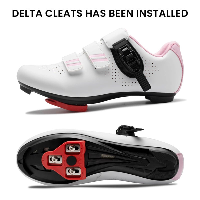 CJROSM Cycling Shoes for Men Women Compatible with Peloton Bike, Indoor Spin Shoes with Pre-Installed Delta Cleats, Comfortable & Safe Unisex Outdoor Road Cycling Shoes - Image 4