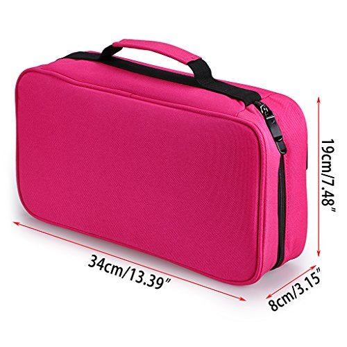 BTSKY Art Marker Carrying Case Lipstick Organizer-60 Slots Canvas Zippered Markers Storage for Prismacolor Touch Spectrum Noir Paint Sharpie Markers, Empty Wallet Only (Pink) - Image 2