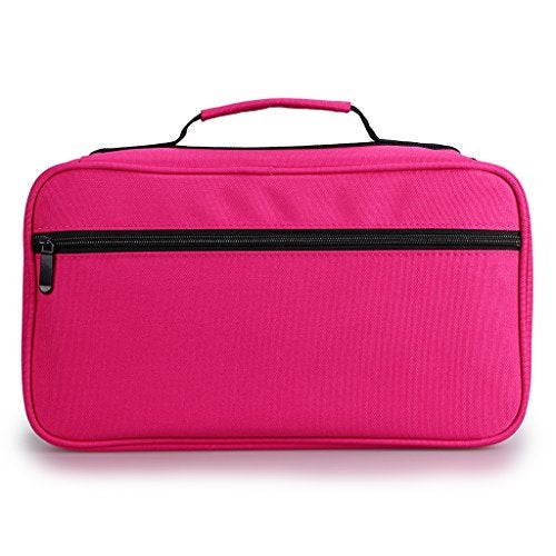 BTSKY Art Marker Carrying Case Lipstick Organizer-60 Slots Canvas Zippered Markers Storage for Prismacolor Touch Spectrum Noir Paint Sharpie Markers, Empty Wallet Only (Pink) - Image 3