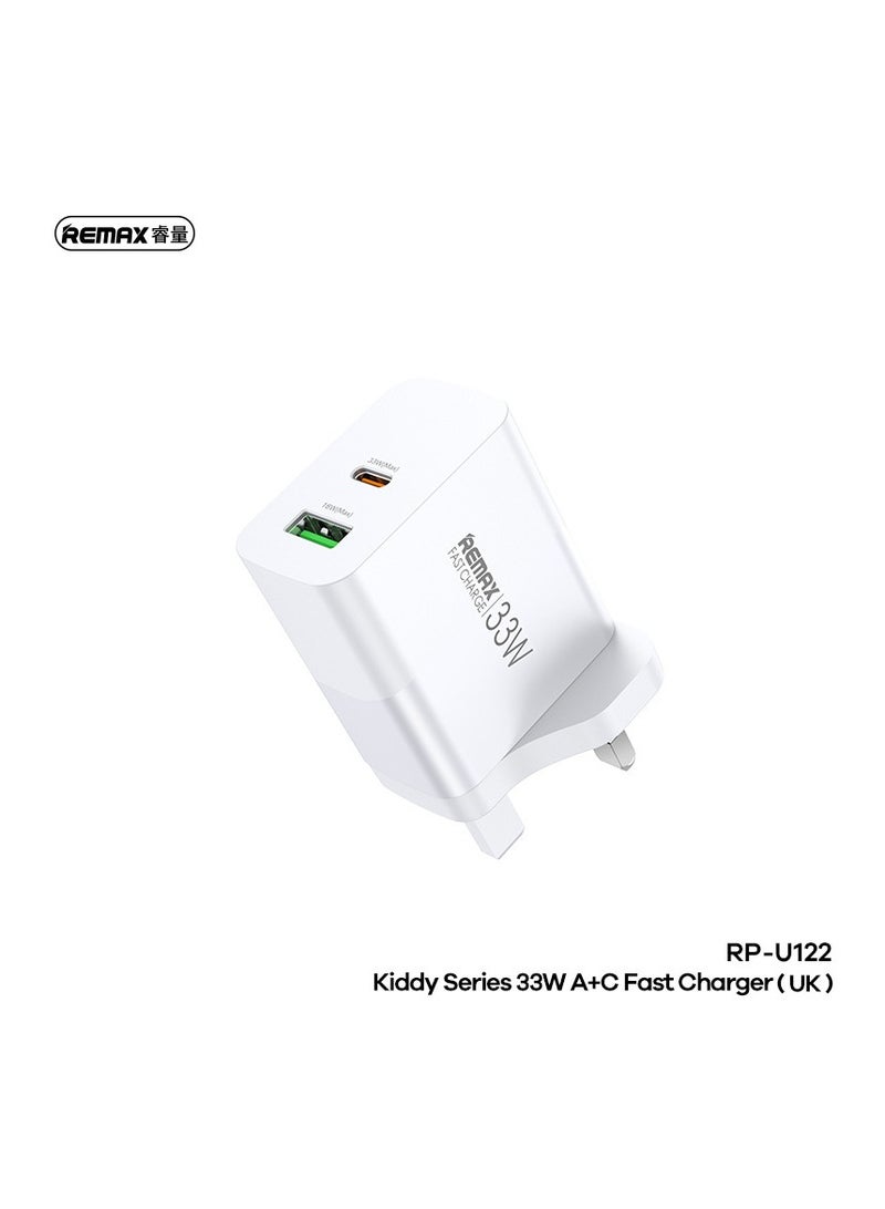 REMAX Kiddy Series 33W A+C Fast Charger White RP-U122 - Image 1