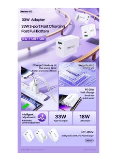 REMAX REMAX Kiddy Series 33W A+C Fast Charger White RP-U122  - Image 5