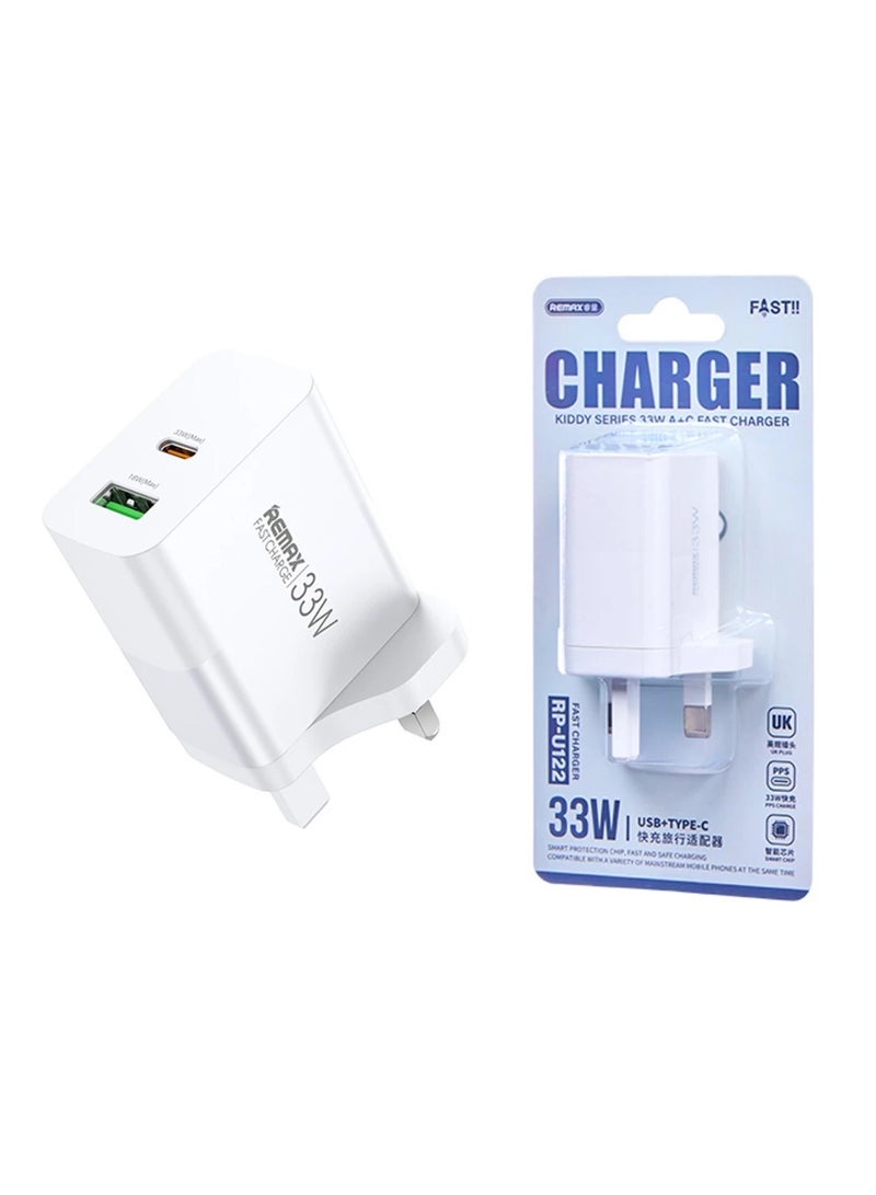 REMAX Kiddy Series 33W A+C Fast Charger White RP-U122 - Image 3