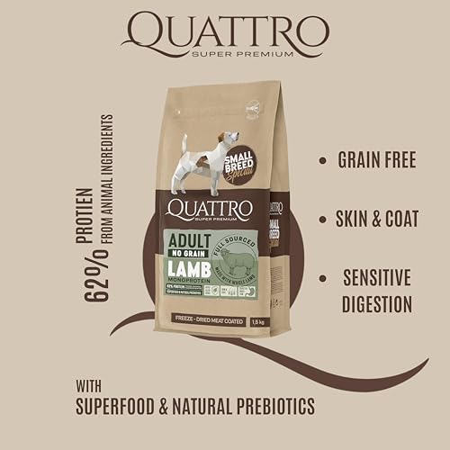 Quattro Super Premium Sensitive Dog Food for Mini Breeds - Lamb Monoprotein, 1.5 kg - Image 3