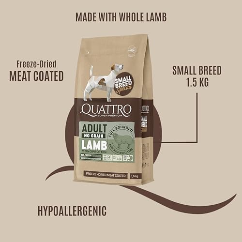 Quattro Super Premium Sensitive Dog Food for Mini Breeds - Lamb Monoprotein, 1.5 kg - Image 2