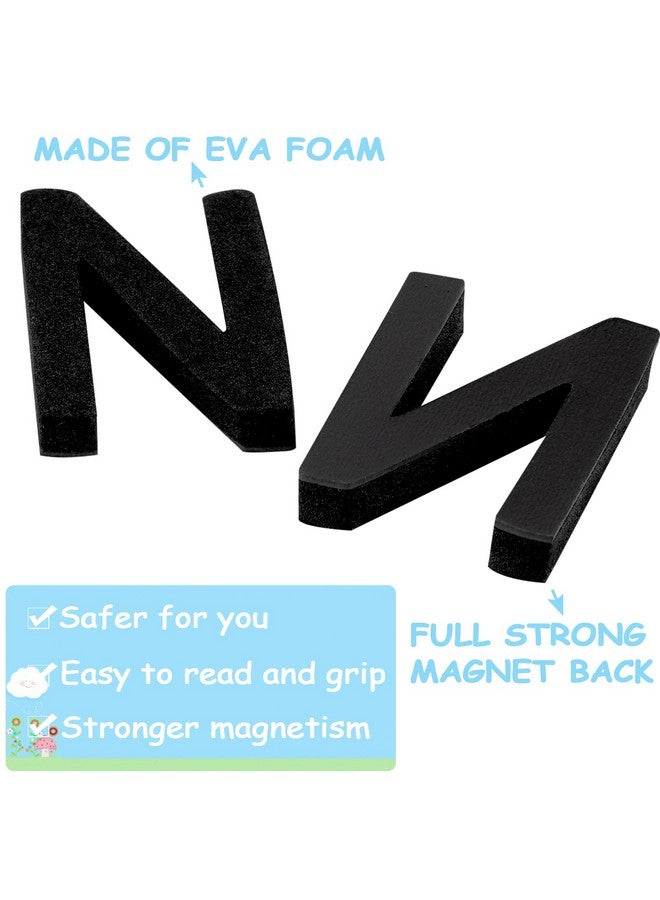 Lzttyee Decorative Magnetic Eva Alphabet Letters/Arabic Numerals For Refrigerator/White Board (117Pcs Letters Black) - Image 3