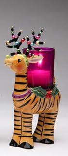 Appletree Tiger Deer with Glass Votive Holder - Image 1