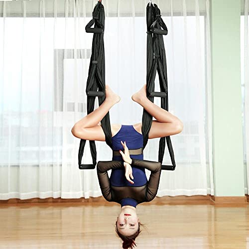 Ovyuzhen Aerial Yoga Hammock, Ultra Strong Hammock Set with Trapeze Extension, Antigravity Ceiling Hanging Yoga Sling for Inversion Exercises - Image 5