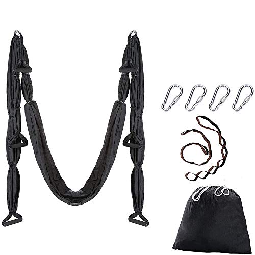 Ovyuzhen Aerial Yoga Hammock, Ultra Strong Hammock Set with Trapeze Extension, Antigravity Ceiling Hanging Yoga Sling for Inversion Exercises - Image 1