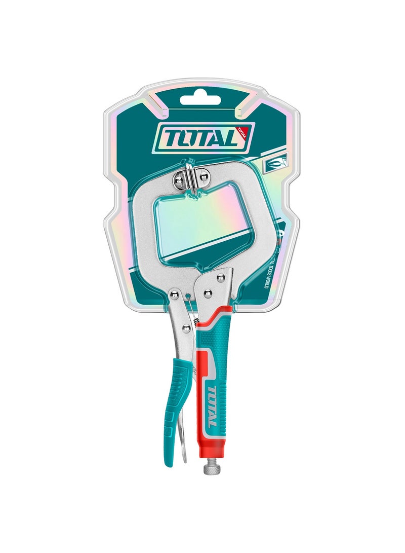 TOTAL 11-Inch C-Clamp Locking Pliers, Carbon Steel with Nickel Plated Finish, 0-95mm Opening Range, Comfort Grip Handle, 710g - Image 5