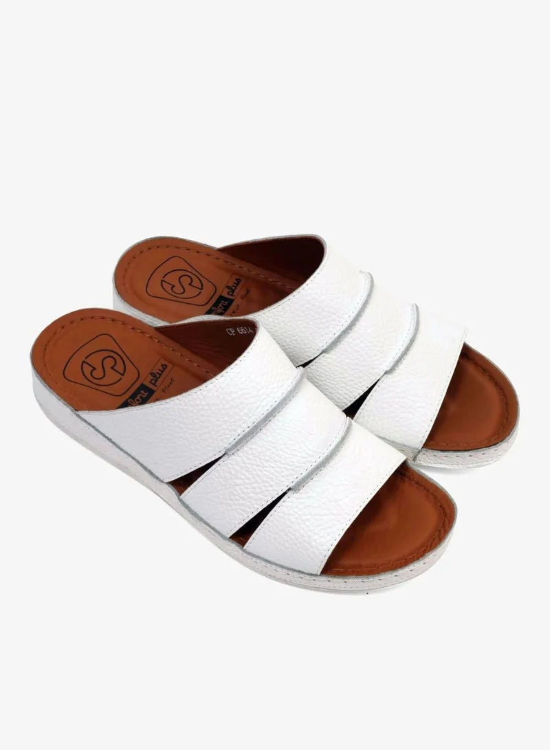 كومفورت بلس صندل رجالي مريح من الجلد أبيض