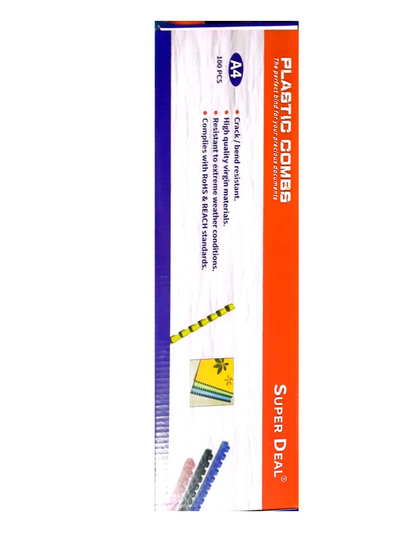 SUPER DEAL 50-Piece Binding Combs 25mm White  - Image 2