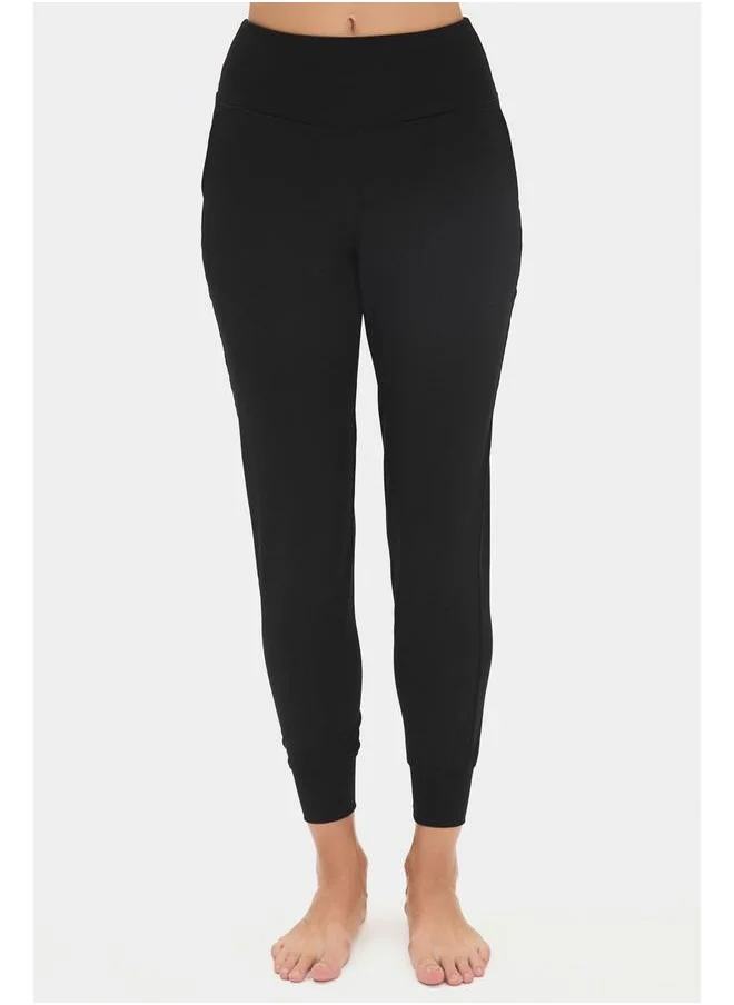 JUNE June Women High Waist Jogger Sweatpant Black