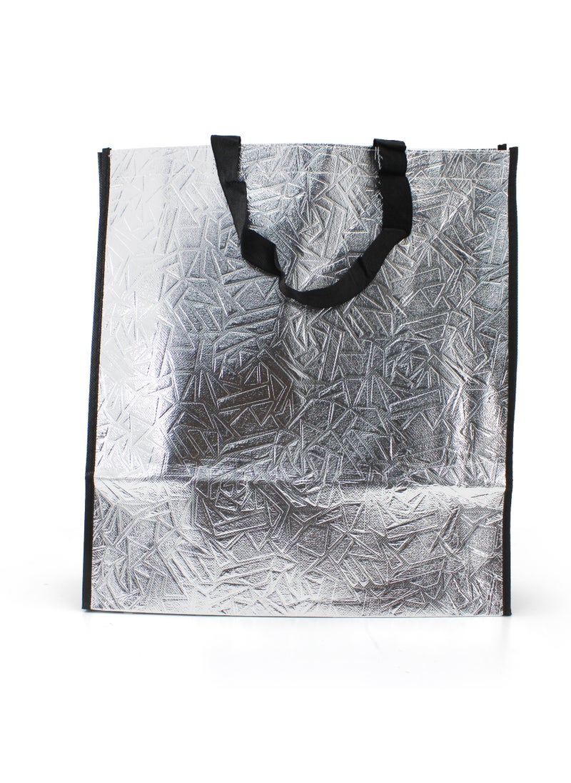 PARTY FUN Non-Woven Fabric Bag 34.5x12x38cm, Elegant Silver Tote for Stylish Convenience  - Image 1