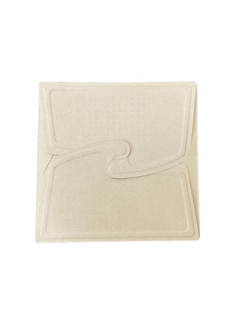 YASHTECH Natural Sugar Pulp Light Beige Square 3 Compartment Takeaway Meal Box Pack of 50 Pcs  - Image 1