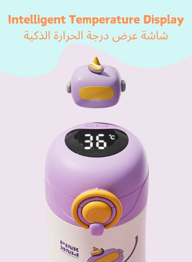 زجاجة مياه ذكية للأطفال الرياضيين بشاشة عرض LED لدرجة الحرارة، مفرغة مزدوجة الجدران، تحافظ على دفء المشروبات لمدة 12 ساعة وبرودتها لمدة 6 ساعات - Image 5