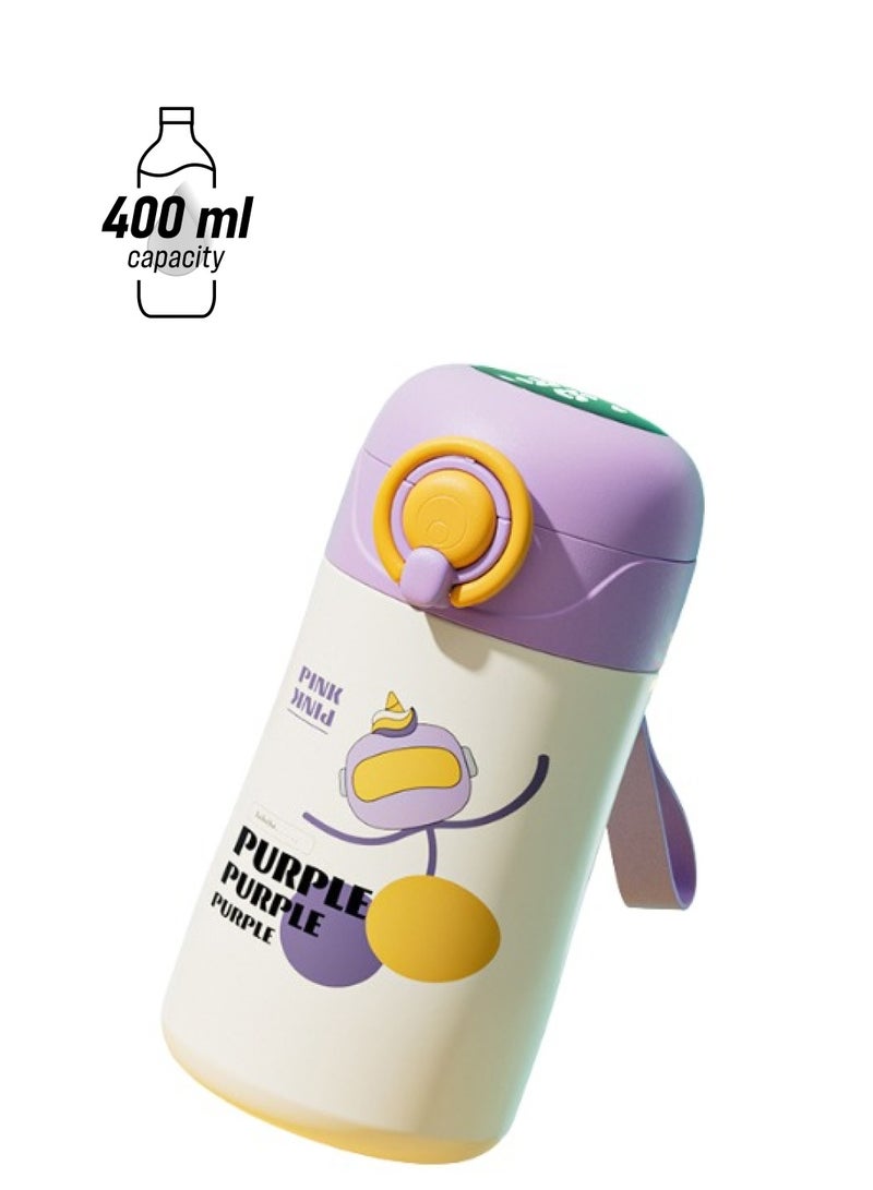 زجاجة مياه ذكية للأطفال الرياضيين بشاشة عرض LED لدرجة الحرارة، مفرغة مزدوجة الجدران، تحافظ على دفء المشروبات لمدة 12 ساعة وبرودتها لمدة 6 ساعات - Image 1