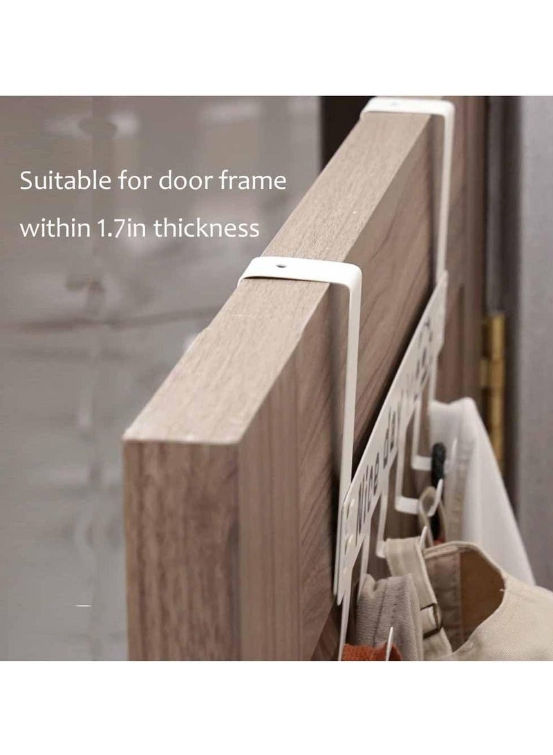 Over the Door Hanger with 6 Hooks, 2 Pack, 36CM Metal Door Hooks Rack for Hanging Towels, Clothes, Bags and Robes, Ideal for Bathroom Bedroom and Kitchen  - Image 4