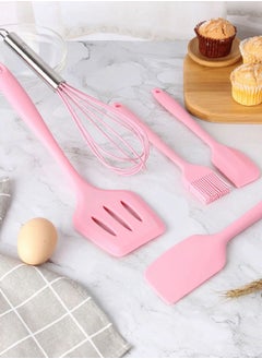 Silicone Kitchen And Bakeware Utensil Set Of 5Pcs For Cooking, Baking, BBQ, Mixing And Serving, Set Has Scraper Turner, Whisk, Small And Big Spatula, Oil And Baking Brush, Nonstick Utensil Set - pzsku/Z860F344AE888811DB572Z/45/_/1707293631/1a75a5d5-0dc2-495d-b924-2d5ba22e324d