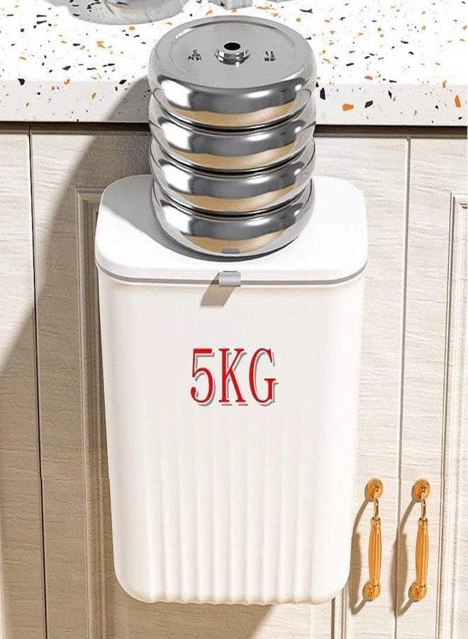 Zollyss Hanging Trash Can with Lid, Kitchen Garbage Bin Food Waste Container Kitchen Compost Bin Wall Mounted Trash Can for Kitchen, Cupboard, Bathroom, Bedroom, Office, Under Sink - White - Image 5