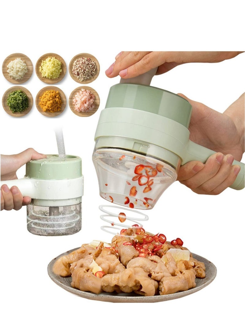 ELTRAZONE 4 in 1 Handheld Electric Vegetable Cutter Set, Vegetable Chopper, Garlic Slicer, Onion Chopper, Electric Food Chopper, Mini Food Slicer and Chopper.  - Image 1