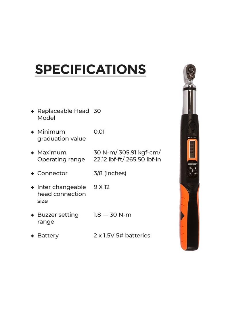 KUSAM-MECO - KUSAMMECO DIGITAL TORQUE WRENCH KM NG 30 UserFriendly Control Advanced Technology Easy Operations 1 Year Warranty - Image 1