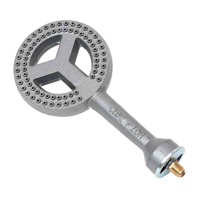 COOKAMP Cast Iron Propane Burner Head 60000 BTU with Brass Fitting Orifice (SH12RH - DIY Burner & Regulator) - Image 4