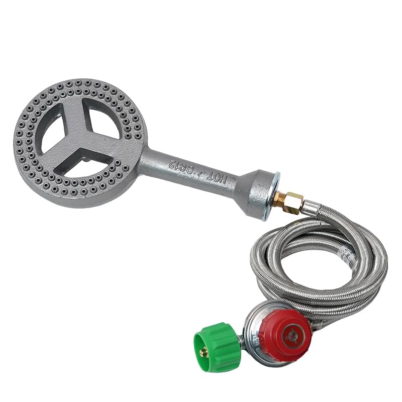 COOKAMP Cast Iron Propane Burner Head 60000 BTU with Brass Fitting Orifice (SH12RH - DIY Burner & Regulator) - Image 1