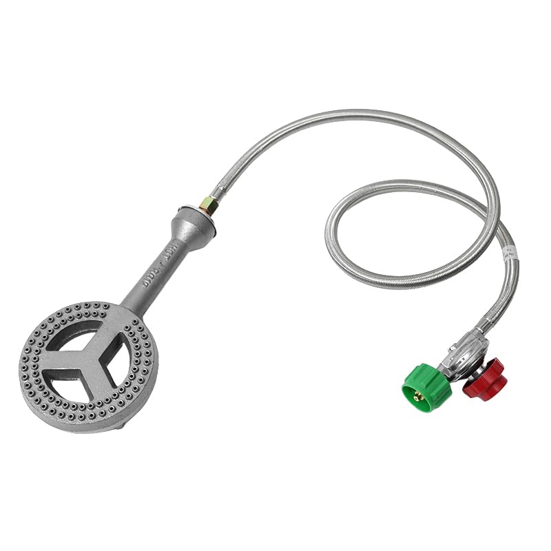 COOKAMP Cast Iron Propane Burner Head 60000 BTU with Brass Fitting Orifice (SH12RH - DIY Burner & Regulator) - Image 2