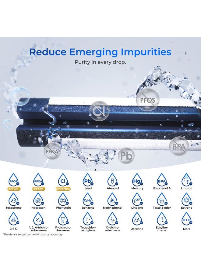 Waterdrop Plus UKF8001 NSF 401, 53 Certified Refrigerator Water Filter, 𝐑𝐞𝐝𝐮𝐜𝐞 𝐏𝐅𝐀𝐒, Replacement for Whirlpool® Everydrop® Filter 4, EDR4RXD1, Maytag UKF8001AXX, 4 Filters - Image 4