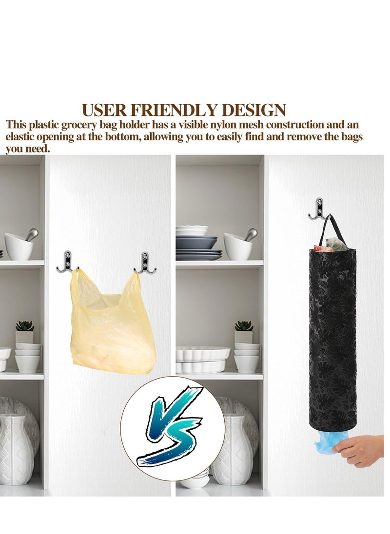 Generic - Plastic Bag Holder, 4 Pack Grocery Bag Holder, for Kitchen Hanging Mesh Storage Organizer Plastic Bags Mesh Hanging Storage Dispenser Trash Bag Holder Shopping Bag Holder - Image 1