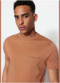 trendyol Man T-Shirt Camel  - Image 4