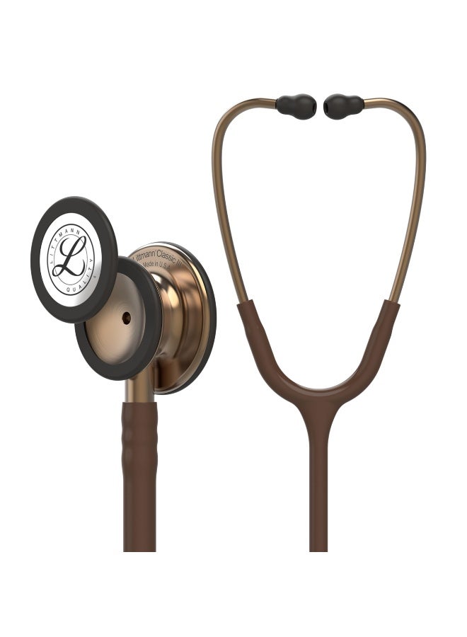 ليتمان سماعة طبيب ليتمان كلاسيك III (Littmann Classic III) - لون بني شوكولاتة مع رأس نحاسي - موديل 5809. - Image 3