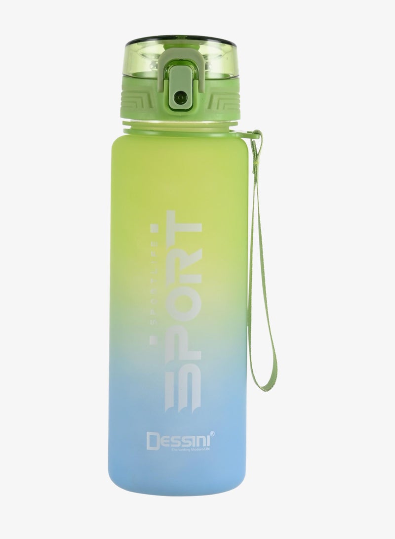 DESSINI زجاجة ماء رياضية سعة 650 مل، خالية من BPA، مانعة للتسرب للرياضة، اللياقة البدنية، الصالة الرياضية، النزهات، 200 أزرق/أخضر - Image 2