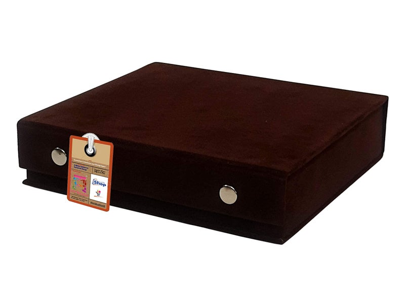 atorakushon Velvet Jewellery Box Organisers Jhumka Earrings Display Case Travel Locker Storage Studs Box Vanity for Women and Girls (Brown) - Image 1