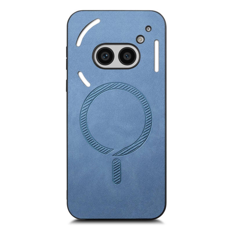 HuHa Case Cover For Nothing Phone 2a Retro Magsafe Magnetic PU Back Cover Phone Case(Blue) - Image 2