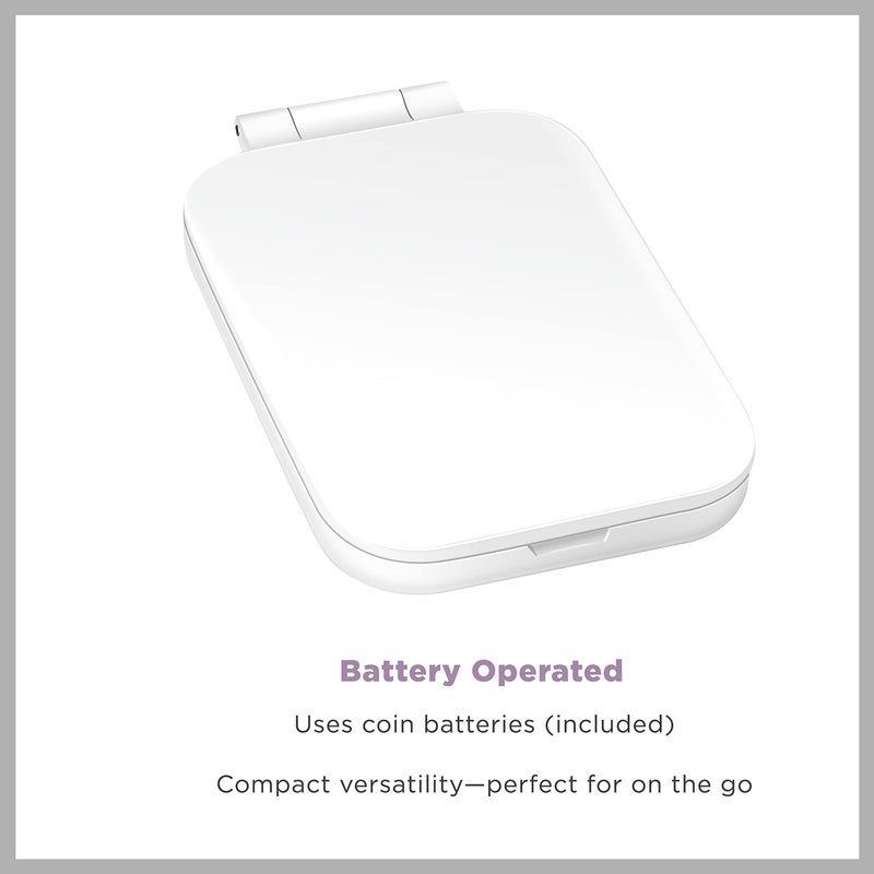 Conair Lighted Makeup Mirror  LED Vanity Mirror  1X/3X Magnifying Mirror  Compact Travel Mirror  Battery Operated in White - Image 5