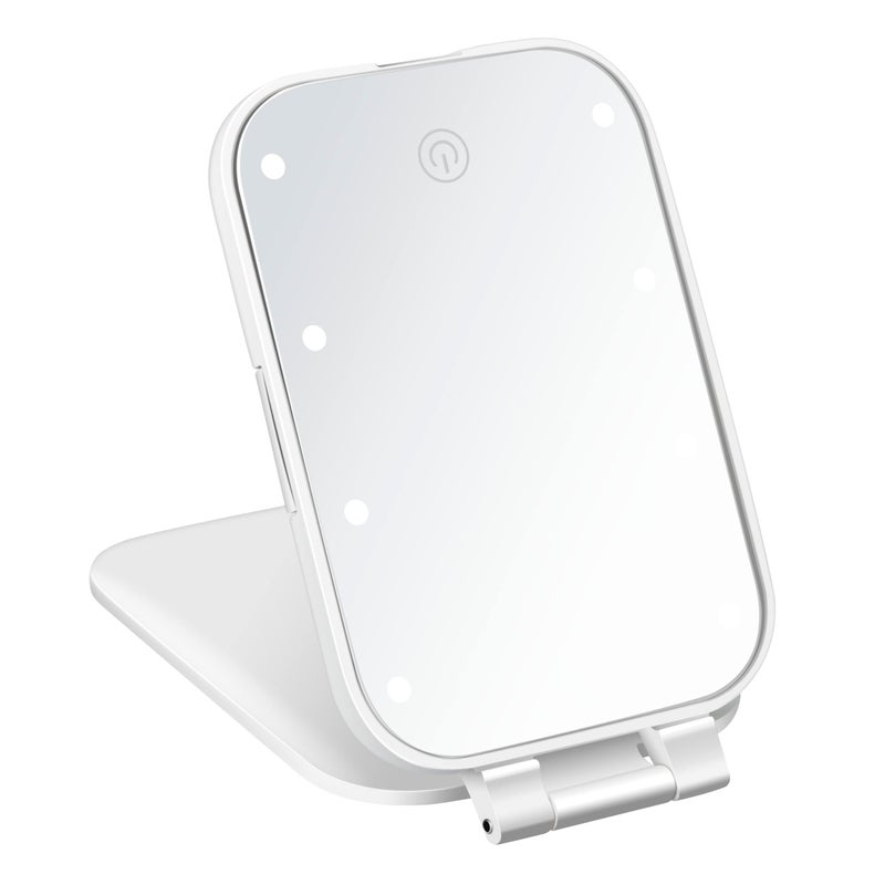 Conair Lighted Makeup Mirror  LED Vanity Mirror  1X/3X Magnifying Mirror  Compact Travel Mirror  Battery Operated in White - Image 1