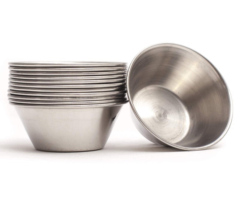 EHOMEA2Z Ramekins Stainless Steel Condiment Sauce Cups, Metal Ramekins, Commercial Grade, Multifunctional, Ideal for All Hot and Cold Sauces, Individual Portion Cups (12, 1.5 oz) - Image 1