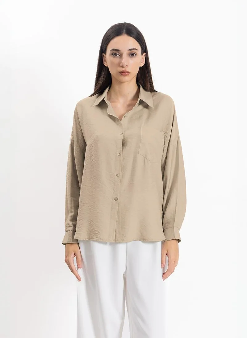 شايبس قميص مريح من مزيج الكتان