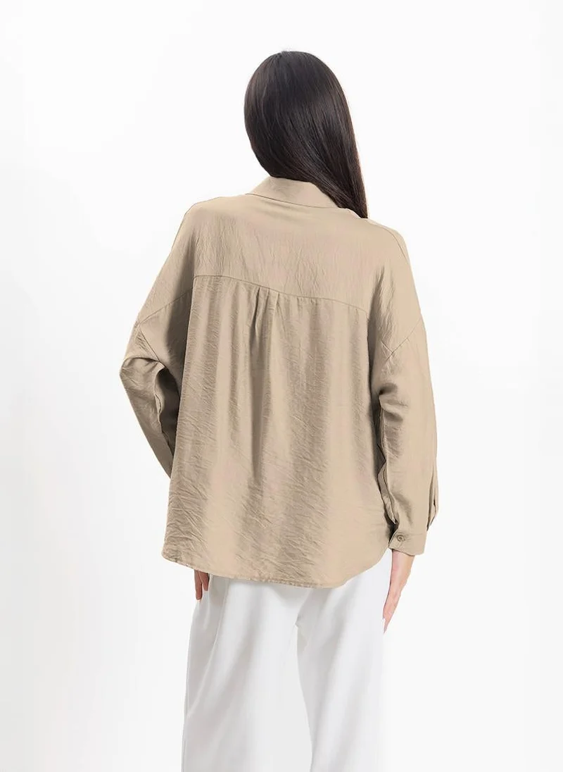 شايبس قميص مريح من مزيج الكتان