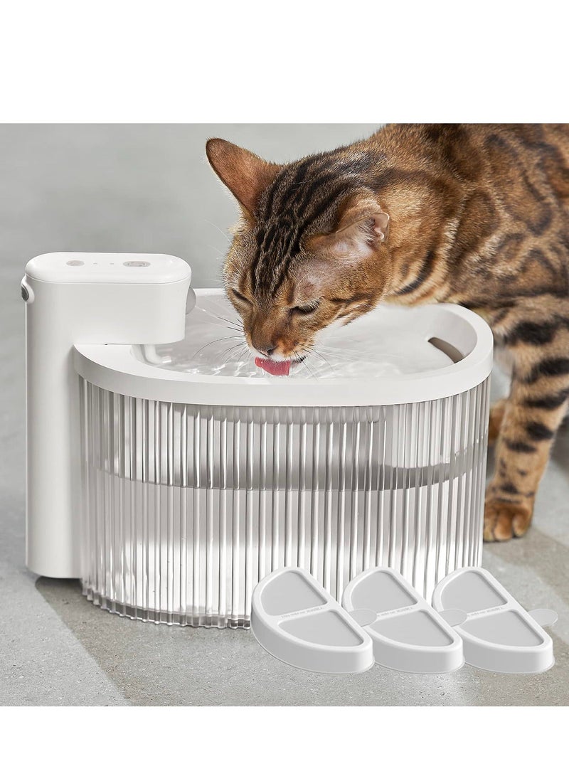 Y&D Cat Water Fountain Wireless Battery Operated 95oz/2.8L Pet Fountain, Automatic Dog Dispenser with 3PCS Filters for Cats, Dogs, Multiple Pets (White) - Image 1