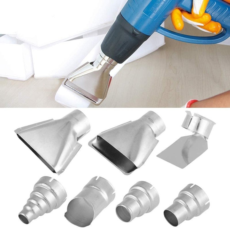 Wal front 7Pcs 35mm Stainless Steel Heat Gun Nozzles Kits for Hot Air Gun Soldering Station Nozzle Tool Heat Gun Nozzle Attachments - Image 2