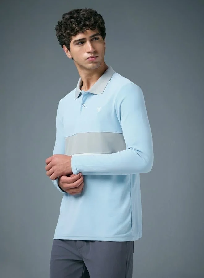 Technosport Technosport Men Slim Fit Contrast Panel Polo