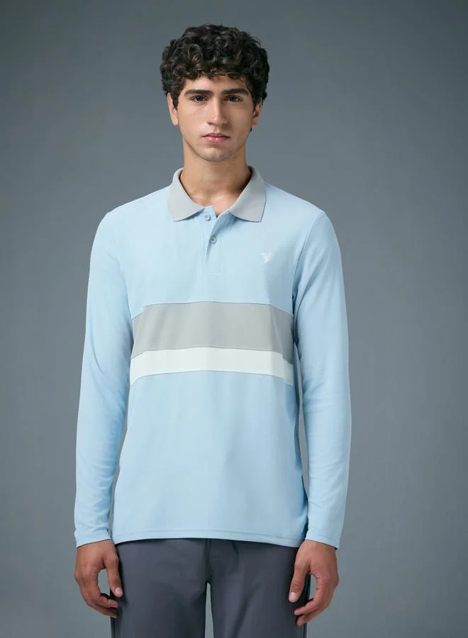 Technosport Technosport Men Slim Fit Contrast Panel Polo