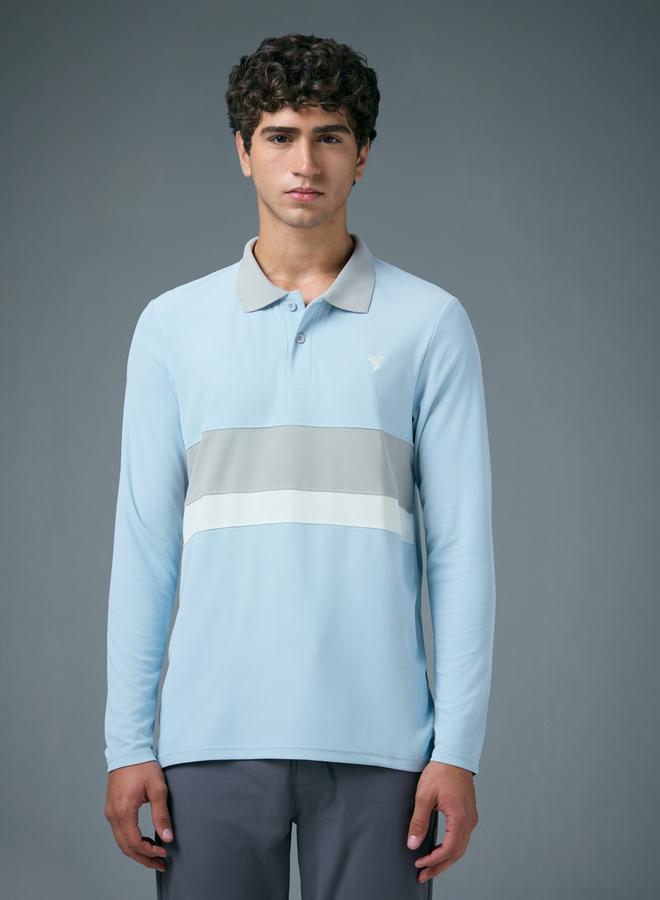 Technosport Men Slim Fit Contrast Panel Polo - Image 1